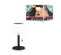 Paulmann 94607 - Lámpara solar LED a pilas Bartja IP44 2700 K, batería USB-C negra, luminaria de mesa portátil
