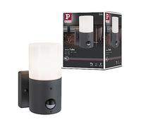 Paulmann 94648 Luminaria exterior aplique Tubs con det.movim. IP44, red., máx. 15 W gris mate, luminarias ext. metal, plástico luminaria jardín E27