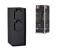 Paulmann 94657 Columna de enchufes Rio 2 tomas IP44 rectangular máx. 3.650 W antracita Electricidad en el jardín Distribuidor metálico
