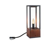 Paulmann 94673 Luminaria exterior LED Plug & Shine Baliza Venea IP44, cuadrada, incl. 1x2W, regulable, objeto luminoso, madera, E14