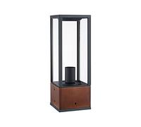 Paulmann 94675 Luminaria exterior LED objeto luminoso Timba IP44 400mm baliza sin fuente de luz, cuadrada, máx. 60 W, exterior, madera E27