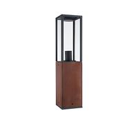 Paulmann 94676 Luminaria exterior LED objeto luminoso Timba IP44 600mm baliza sin fuente de luz, cuadrada, máx. 60 W, exterior, madera E27