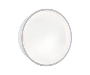 Paulmann 94697 Luminaria exterior LED aplique Platomo resistente al agua de mar IP44 redonda 180mm 3000K 14,5W 1200lm 230V, blanco, plástico