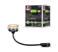 Paulmann 94721 Luminaria ext. LED Plug & Shine, lum.empotrable en el suelo Floor, resp. insectos IP67 2200K 2W plateada, redonda, regulable, INOX
