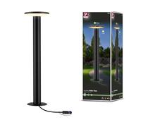 Paulmann 94723 Luminaria ext. LED Plug & Shine baliza Plate luminaria individual IP44 2200K 7W antracita, redonda, regulable, luz dorada, plástico