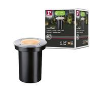 Paulmann 94732 Lum.exterior LED, luminaria empotr.suelo, luz dorada, resp. insectos IP65 redonda 110mm 2200K 4,3W 320lm 230V INOX, plástico, GU10