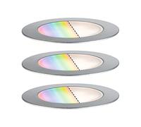 Paulmann 94752 Luminaria LED empotr.suelo Plug & Shine Floor Smart Home Zigbee set de 3, red. IP67 3x2W 65lm reg. 70mm acero inox RGBW res.agua de mar
