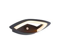 Paulmann 94839 Aplique para exteriores LED Akena IP44, respeta los insectos, detector de movimientos 10,8W 800lm 243x254mm antracita aluminio 2200K