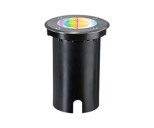 Paulmann 94845 Luminaria exterior LED empotrable en suelo Smart Home Zigbee Floor IP67 red. 110mm RGBW+ 4,9W 300lm 230V acero mate, lámpara exterior