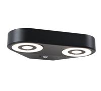 Paulmann 94866 Aplique de exterior LED Silma detector de mov. doble salida de la luz IP44 280 x 176mm 3000K 2 x 5,5/2 x 0,7W 2 x 600lm 230V antracita