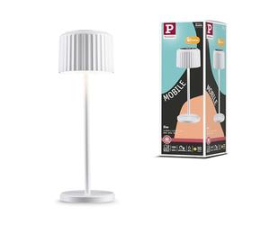 Paulmann 94879 - Luminaria solar LED alimentada por pilas, IP44 2700 K, batería USB-C blanca, luminaria de mesa portátil