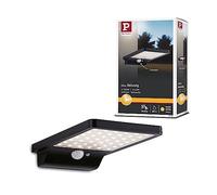 Paulmann 95393 Luminaria exterior LED Solar, aplique exterior Solveig con detector de movimientos IP44 cuadrado incl. 1x4,8 W, negro, plástico, 3000 K