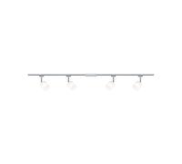 Paulmann 96898 Juego URail sistema de raíles Blossom máx. 4x10 vatios, raíl de iluminación, cromo mate, cromo, satinado, lámpara de techo, metal, plástico, riel de techo G9