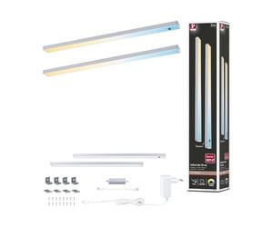 Paulmann 98609 Luminaria bajo mueble LED Inline juego de 2 uds. 2 x 4 W 350 x 26 mm 2 x 350 lm 24 V cromo mate Tunable White