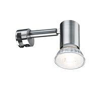 Paulmann 99905 Luminaria para espejo Galeria LED, lámpara para espejo Simplo, lámpara de baño, acero mate, iluminación para espejo incl. fuente de luz 1x53 W GU10
