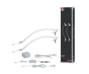 Paulmann 99909 Luminaria para cuadros LED, luminaria empotrable incl. 2x4 W, iluminación de cuadros, cromo, lámpara para cuadros, metal, lámpara superpuesta 2700 K GU5,3