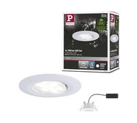 Paulmann 99930 Luminaria empotrable LED Calla, redonda, incl. 1x6,5 W IP65, reg., foco empotrable, blanco mate, luz armario, plástico, lámpara, 4000 K