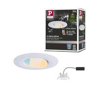 Paulmann 99934 Luminaria empotrable LED Calla, redonda, incl. 1x5,5 W IP65, foco, blanco mate, luz para armario, plástico, lámpara empotrable 3000 K