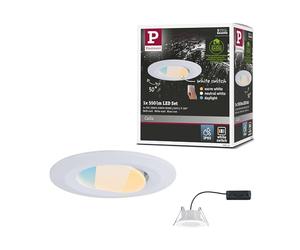 Paulmann 99934 Luminaria empotrable LED Calla, redonda, incl. 1x5,5 W IP65, foco, blanco mate, luz para armario, plástico, lámpara empotrable 3000 K