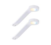 Paulmann 99973 Luminaria para muebles LED Clever Connect Starter Set Mike CC 12 V incl. 2x2 W, regulable, lámpara de armario, blanco mate, luz para armario, plástico, lámpara de cocina 2700-6500 K
