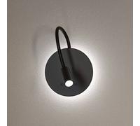 Paulmann Aplique de pared LED recargable Miora, negro, brazo flexible, atenuador de