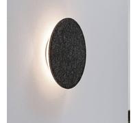 Paulmann Aplique de pared LED Tulga, Ø 20 cm, antracita, fieltro