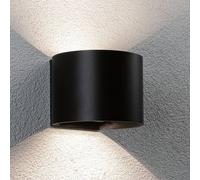 Paulmann Aplique LED para exterior recargable Nyora, negro, 14 cm, con sensor, IP44