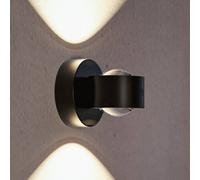 Paulmann Aplique LED para exterior recargable Zorik, negro, 10 cm, IP44, atenuador de