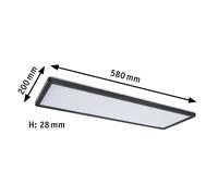 Paulmann 71017 Panel LED Atria Shine 580x200mm 3-Step-Dim angular incl. 1x22 W regulable luz diurna blanco negro panel de techo de plástico 4000 K