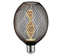Paulmann Bombilla LED Metallic Glow Hélice (E27, Capacidad de atenuación: No regulable, Blanco cálido, 110 lm, 3,5 W, Negro)