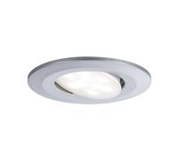 Paulmann 99925 Luminaria empotrable LED Calla redonda, set de 10, incl. 10x6,5 W IP65 reg., foco empotrable, cromo mate, luz armario, plástico, 4000 K
