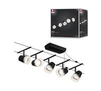 Paulmann Cone Kit Básico de Sistema de Cableado, Corduo, Corriente Continua, Máx. 5x10 W, Bombilla Tipo GU5,3, Sistema de Cableado, Bombilla No Incluida, Metálico, Color Negro, 94463