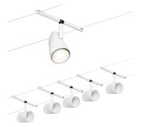 Paulmann Cup Kit Básico de Sistema de Cableado, Corduo, Corriente Continua, Máx. 5x10 W, Bombilla Tipo GU5,3, Sistema de Cableado, Bombilla No Incluida, Cable de Plástico, Color Blanco, 94467