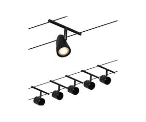 Paulmann Cup sobre cable básico 5 luces negro mate