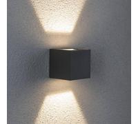 Paulmann Cybo Aplique LED para exteriores, 2.700 K, 8 x 8 cm, gris