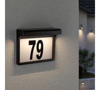 Paulmann 95388 Luminaria exterior LED Solar, luz para número de casa Dayton II IP44 cuadrado incl. 1x0,05 W, negro, lámpara exterior, plástico, 3000 K