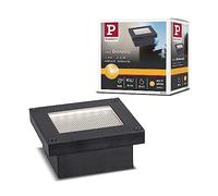 Paulmann Domenic 94578 - Lámpara solar para empotrar en el suelo (IP67, cuadrada, incluye 1 bombilla de 0,1 W, luz blanca cálida, color negro, inalámb