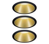 Paulmann Downlight LED empotrable Cole (19,5 W, Negro/Dorado, Blanco cálido, 3 ud.)
