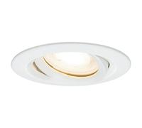 Paulmann 92897 Luminaria empotrable LED Nova, foco empotrable redondo, IP65 resistente a chorros de agua, juego completo de 1 ud., 7 W, incl. lámpara GU10, blanco, orientable