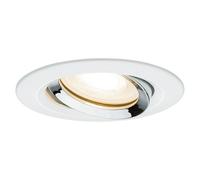 Paulmann Downlight LED empotrable Nova Plus Orientable (7 W, Color del marco: Blanco, Color de luz: Blanco cálido)