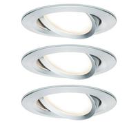 Paulmann Downlight LED empotrable Set de 3 Nova Plus (6,8 W, Aluminio, Blanco cálido)