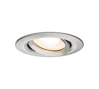 Paulmann 92899 Luminaria empotrable LED Nova, foco empotrable redondo, IP65 resistente a chorros de agua, juego completo de 1 ud., 7 W, incl. lámpara GU10, acero, orientable