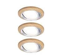Paulmann ENC Lanati-Kit de Esquina orientable LED, 3 x 6 W, 470 LM, 230 V, Madera de Aluminio 92239, Tinte Roble aceitado, ALU torneado