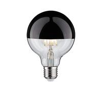 Paulmann 28677 lámpara LED filamento g95 6. vatios bombilla cúpula espejo negro cromo 2700 k blanco cálido regulable e27.