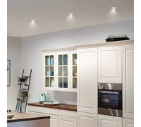 Paulmann 93377 Luminaria empotrable LED Gil 3-Step-Dim redonda incl. 3x6 W regulable blanco mate, negro mate, foco empotr. aluminio foco 2700 K Coin