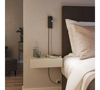 Paulmann Hulda Foco de pared LED USB, atenuable, negro, interruptor