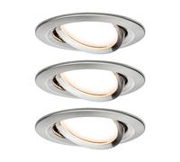 Paulmann Nova Set de focos LED empotrables Nova Coin Stepdim (6,5 W, 3 ud., Blanco cálido, 8,4 cm, Hierro cepillado)