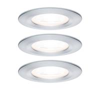 Paulmann Downlight LED empotrable Nova Rigid 3 Step Dim Aluminio (19,5 W, Aluminio, Blanco cálido, 3 ud., Profundidad de montaje: 75 mm)