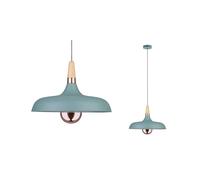 Paulmann 79655 Luminaria colgante Neordic Juna 340 mm máx. 1x20 W, para E27, lámpara de techo, verde satinado/cobre/madera 230 V, sin fuente de luz