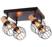 Paulmann lámpara de techo 4x20 W negro-madera 66769